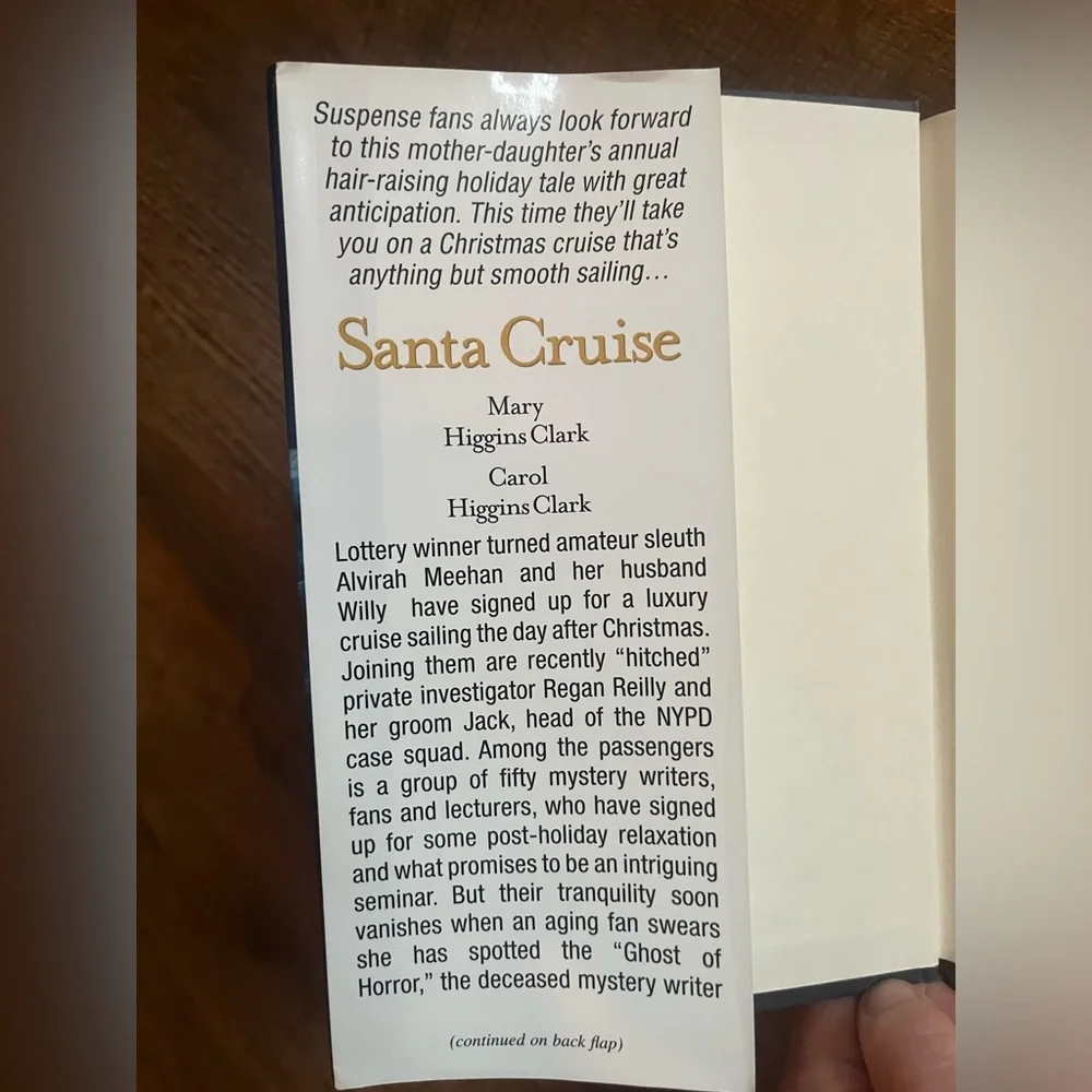 Hardcover Book- Santa Cruise. Mary Higgins Clark & Carol Higgins Clark. Mystery.